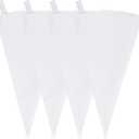 4 Pack 16" Reusable Pastry Piping Bags, Cloth Cake Decorating, White Cloth Frosting Bags, Icing Piping Bags Decorating Bags Icing Frosting Bags, White Hangable Piping Bags