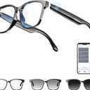PAXA S7Ultra AI Smart Glasses with Photochromic Lenses & 144 Language Translation, Bluetooth 6.0 Polarized Sunglasses with Open Ear Speaker, UV400, Mic for Men & Women, Outdoor Travel Daily Use