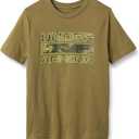 Under Armour Boys Short Sleeve Shirt, Crewneck, Lightweight and Breathable, Outdoor (Medium, Canteen Green Stacked Logo Tee)