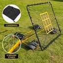 Utheer Baseball Rebounder Net 4x4.5FT Pitch Back Trainer with Strike Zone & 9-Grid Target for Baseball Softball Soccer Volleyball Lacrosse - 3 Adjustable Angles | Steel Frame UV Net | Foldable