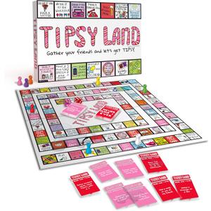 Tipsy Land Your New Favorite Party Board Game, 75+ Unique Spaces for Calling Out Friends, Silly Dares & Confessions, Mini Competitions, Age 18+
