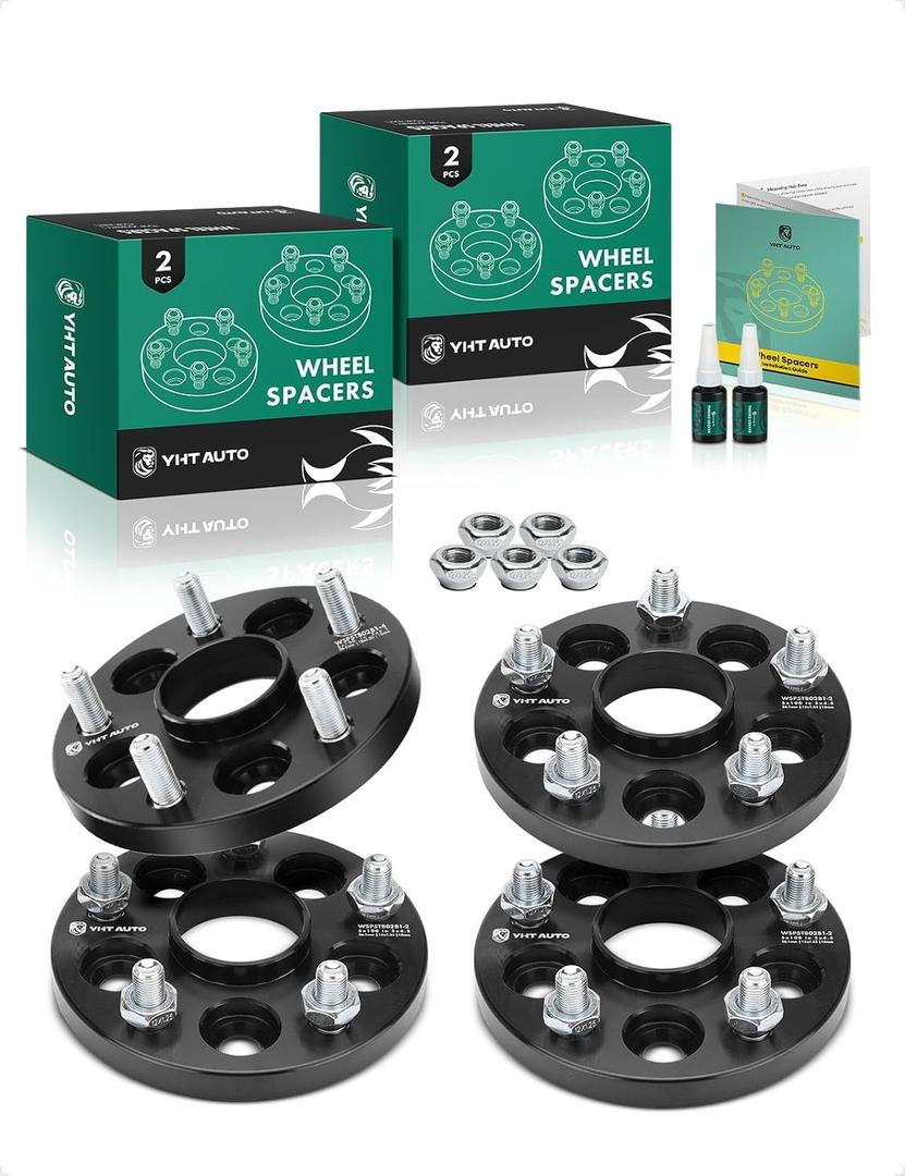 YHTAUTO 5x100 to 5x114.3 Hub Centric Wheel Adapters 15mm Compatible with Outback, Forester, Impreza, Legacy, Baja, BRZ, 9-2X, 86, Tire Spacers M12x1.25 Studs, 56.1mm Hub Bore 5 Lug 4PCS Wheel Spacers