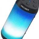 Portable Wireless Bluetooth Speaker with HD Powerful Stereo Sound, 8 Cool LED Light Modes, IPX4 Waterproof, 30H Playtime, TWS Pairing, BT5.3 with AUX-in, for Outdoor/Home/Party, Ideal Gift (Black)