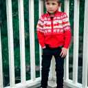 Toddler Boys Christmas Sweater Kids Knitted Cardigan Winter Zipper Outfits Top