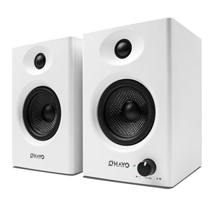 OHAYO 60W Computer Speakers for Gaming and Music, Active Bluetooth 5.3, Stereo 2.0 Speakers for Desktop PC Monitor or Laptop, Surround Sound Speaker, 3.5 mm Aux RCA Input, USB-Powered, 1 Pair, White