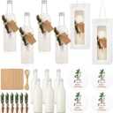 Potchen 6 Set 25 oz Christmas Coquito Bottle Gifts Set Homemade Empty Coquito Plastic Bottles with Gift Bags Label Stickers Cinnamon Pine Tags for Home Brewing Xmas Party Supplies