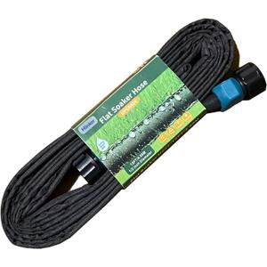 Flat Soaker Hose 15 FT for Garden Beds, 15Ft 1/2" Linkable Consistent Drip Irrigation Hose Save 80% Water, Leakproof Heavy Duty Double Layer Sprinkler Hose