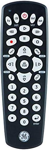 GE Universal Remote Control for Samsung, Vizio, LG, Sony, Sharp, Roku, Apple TV, TCL, Panasonic, Smart TVs, Streaming Players, Blu-ray, DVD, 4-Device, Black, 34708