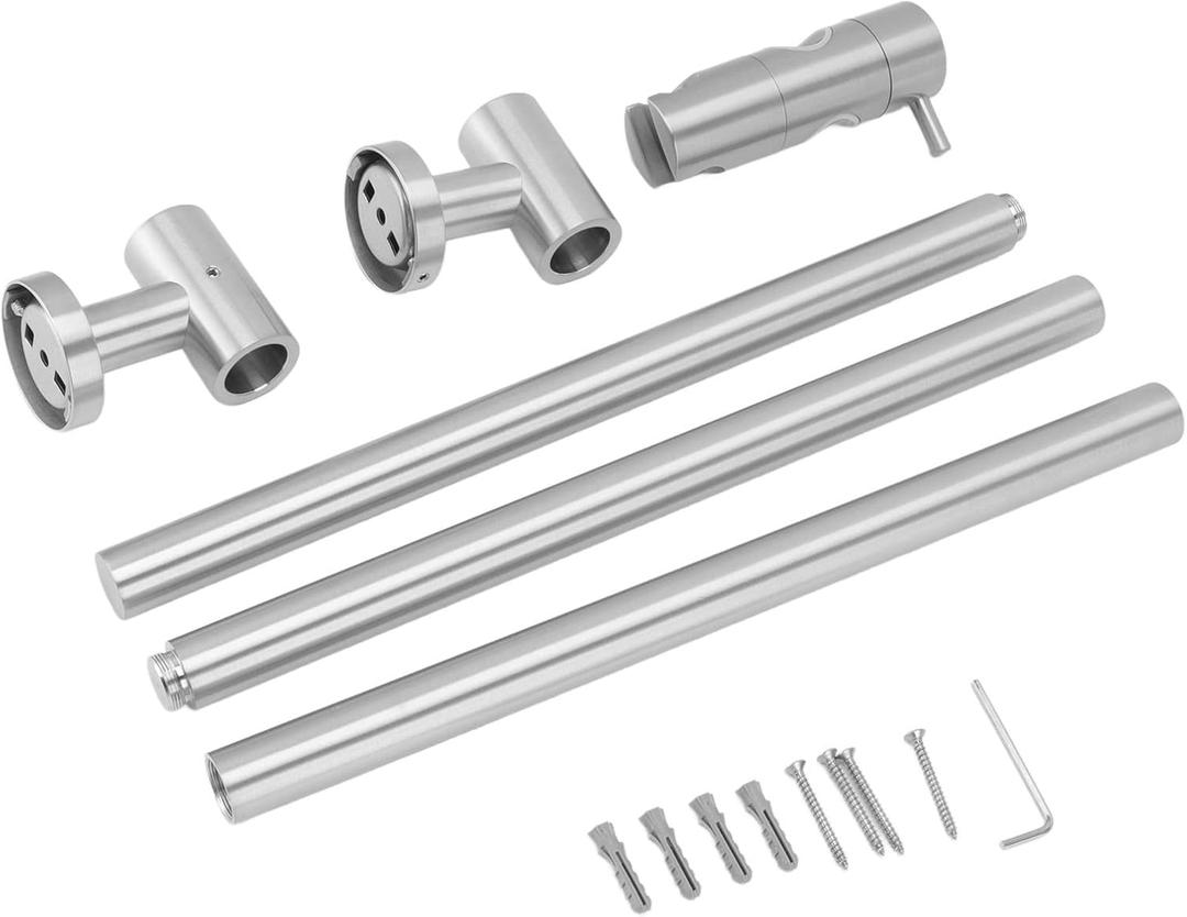 Stainless Steel Shower Slide Bar with Wall Mount, Durably and Stylish , Installation, Sliding Mechanism for Height Adjustment, Stable Holder