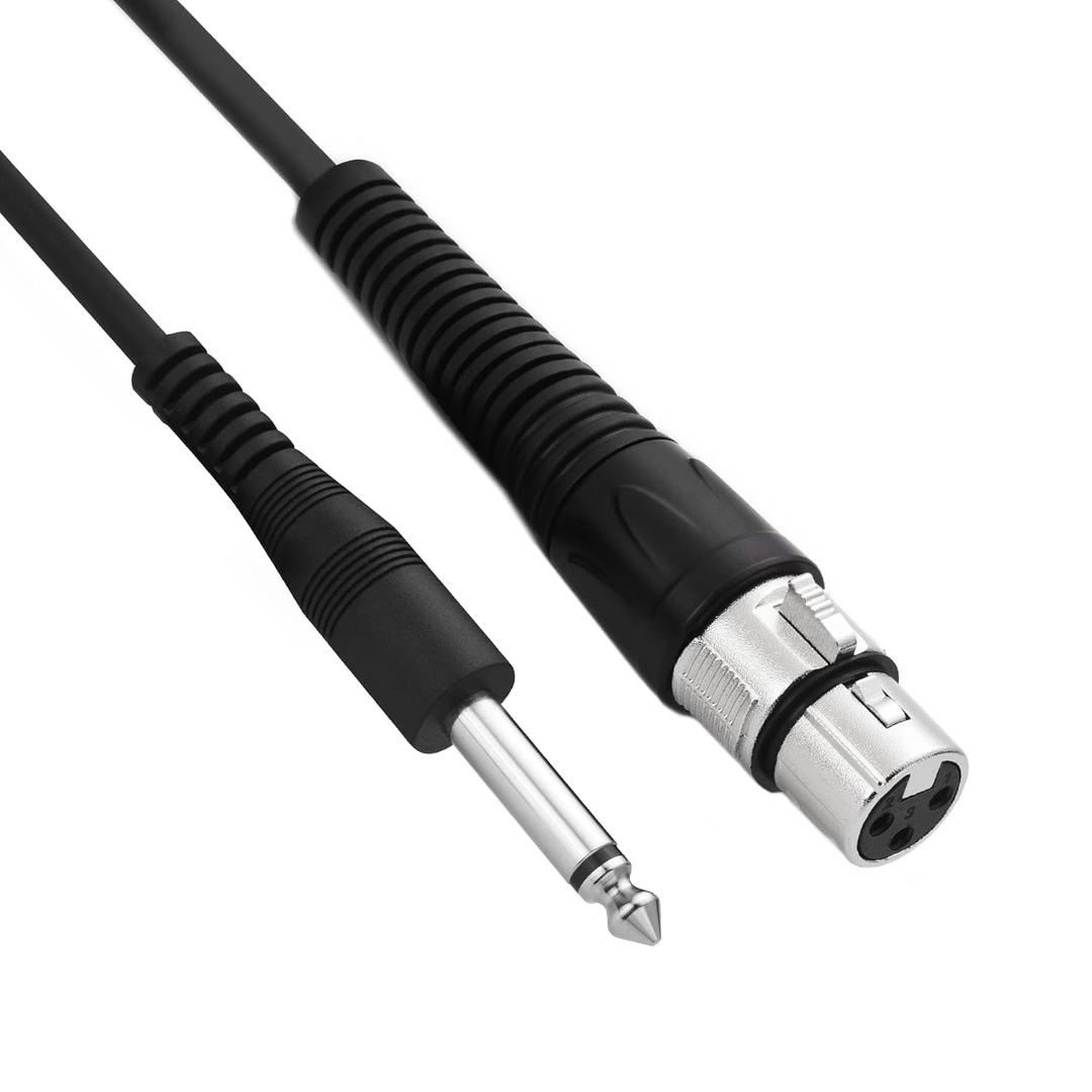 CAROL XLR Female to 6.35mm (1/4 inch) Microphone Cable #1090070-15 Feet | Black | Three-Piece Integrated Design | Compatible with XLR Preamps and Audio Accessories