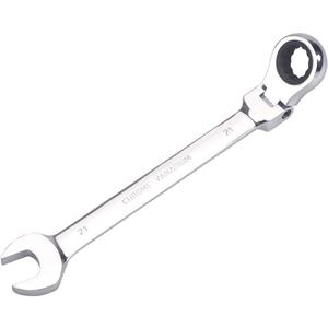 FLZOSPER 21mm Metric Flex-Head Gear Wrench,Box End Head 72-Tooth Ratcheting Combination Wrench Spanner