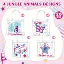 Aliceset 20 Pcs Gymnastics Clear Favor Bags With Handles Gymnastics Birthday Party Decorations Gymnast Gifts Bags for Team Coach Goodie Snack Candy, 8x8x3.15 inches