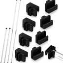 12 Pcs Metal Adjustable File Cabinet Rails Set Include 8 Hanging File Rail Clips 4 Cabinet Dividers Bars Suitable for Cabinets with Drawer Thickness Less Than 1/8 Inch, Silver, 25 Inch-46 Inch