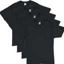 Hanes men's Essentials Short Sleeve T-shirt Value Pack (4-pack) athletic t shirts, Black, Small US