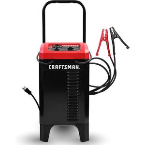 CRAFTSMAN Wheeled Battery Charger and Engine Starter, CMXCESM233, 2-in-1 Manual Timer Controlled, 250 Cranking Amps, 6 Volt, 12 Volt, for Car, SUV, Truck, and Marine Batteries
