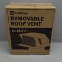 [Upgrade Airflow] Hon&Guan Removable Roof Vent Cover, 6 Inch Roof Vents for Houses, 6'' Exhaust Vent Wall Vent for Ventilation System-with Damper and Two New Small Vents,Galvanized Steel