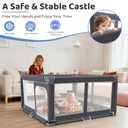 Foldable Baby Playpen - 50"x50" Safety Play Yard for Babies & Toddlers - Indoor & Outdoor Use with Carry Bag - Collapsible, Portable Play Yard, Dark Gray