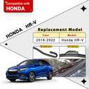 Windshield Wiper Blades Replacement for Honda HRV HR-V 2016 2017 2018 2019 2020 2021 2022 Original Factory Quality Front Rear Wipers Blade Set for My Car - 26" 18" 10" (Pack of 3)