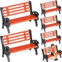6pcs Miniature Park Bench for Dollhouses and Landscapes Realistic Garden Decor for Sandbox Models Fun Miniature Furniture Creative Projects (4.25X3.00X2.50CM)