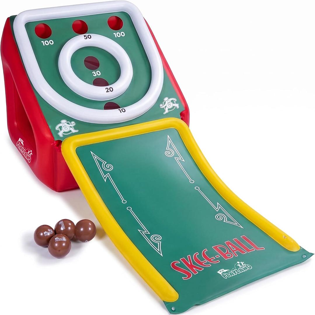 NSG Playland Inflatable Outdoor Toys, Backyard Party Carnival Game for Kids & Family, Basketball Hoop, Arcade Toss Game