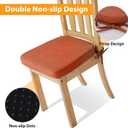 Ruqmuis Chair Cushions for Dining Chairs, 2" Thick Seat Cushions for Kitchen Chairs, D-Shaped Chair Pads with Washable Cover, Ties and Non Slip Backing, 17'' x 16'', Set of 4, Orange, 4 Count
