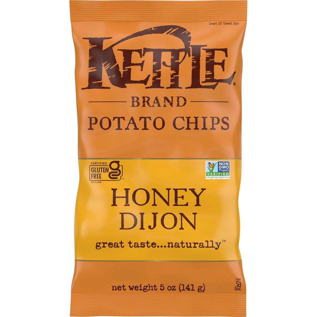 Kettle Brand Potato Chips, Honey Dijon Kettle Chips, 5 Oz (EXP 04/18/26)