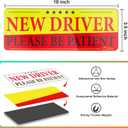 3 x New Driver Magnet for Car - High Reflective Student Driver Magnetic Sticker for Car - Vehicle Bumper Signs for New Driver, 10 x 3.5 Inch, 3 Pack