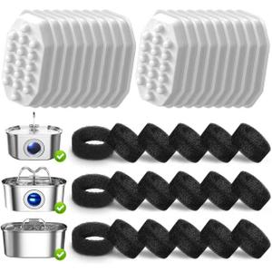 18 Count Replacement Filters for 3.2L/108oz Automatic Pet Water Fountain, Cat Fountain Filter Accessories for Clean Drinking Water