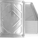 PLASTICPRO Aluminum Pans 20 Pack Disposable Cookie Sheets 13 x 17 Baking Pans Premium Quality Heavy Duty Sheet Pans
