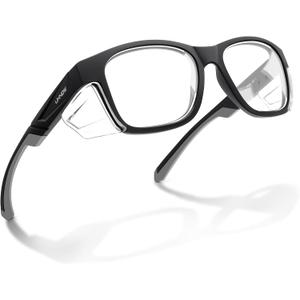 UKNOW Safety Glasses - Anti Fog Lenses - Eye Protection with Side Shields - ANSI Z87.1 Protective Eyewear - UV Protection (Black)