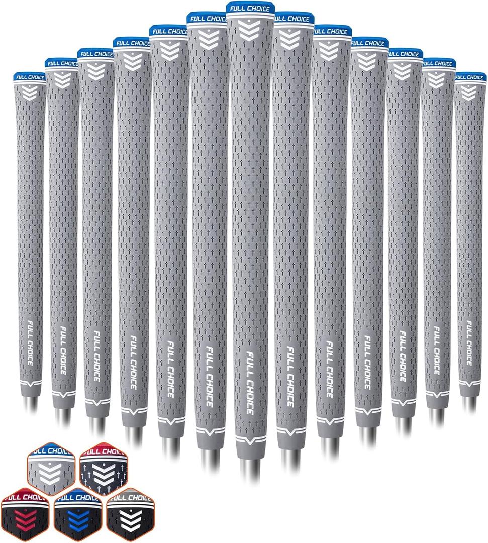 Rubber Golf Grips 13 Pack, Concise Fashion Design, Non-slip, Choose from 13 Grips Set or 13 Grips with Regripping Kit, Standard/Mid/Jumbo Size, RG02 Golf Club Grips