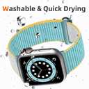 2 x DaQin Nylon Sport Loop Compatible with Apple Watch Band 40mm 38mm 41mm 42mm 44mm 45mm 46mm 49mm, Soft Breathable Braided Wristband for iWatch Band for Women Men Series 11 10 9 8 7 6 5 4 3 2 1 SE Ultra (AuroraBlue)