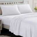 Softan Fleece Sheets Queen Size, Flannel Like Soft, Fuzzy Warm Plush Sheets, Velvet Polar Microfleece Bedding for Winter, White