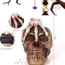 HUYIENO 2PK Solar Halloween Decorative Lights Skeleton Skull Human Skeleton Head Skull Model for Halloween Garden Yard Lawn Outdoor Decoration