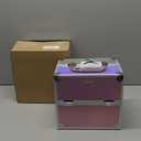 Frenessa Makeup Case Makeup Box Cosmetic Organizer Case Portable Make Up Artist Travel Case Storage Box 4 Trays with Dividers Lockable Hard Train Case Nail Tech Supply Storage Mermaid Pink