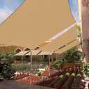 ColourTree 14' x 18' Beige Sun Shade Sail Rectangle CTSLR1418 - Canopy Mesh Fabric UV Block - Commercial Heavy Duty - 190 GSM