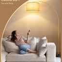 EDISHINE 78.3" Gold Arched Floor Lamp with Remote, Mid Century Modern Reading Light Over Chair, Tall Arc Standing Lamp for Living Room, Home Office, Reading Room, Dining Room, Dimmable Bulb Included