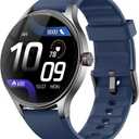 Fitpolo Smart Watches for Men/Women, 1.27" Round Smartwatch Fitness Tracker with Bluetooth Calls (Make/Answer), Heart Rate/SpO2/Sleep Monitor, 12 Days Battery, IP68 Waterproof - Blue