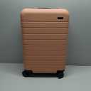Away Medium Checked Luggage, Lightweight Hard Shell Suitcase with Spinner Wheels, Durable Rolling Luggage, TSA Lock, 26 Inch, Clay Pink