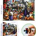 Halloween Haunted House Puzzle for Adults 1000 Piece Spooky Horror Jigsaw Puzzle Ghosts Bats Challenging Gothic Puzzle Scary Ghost House Fun Adult Games Halloween Party Decoration (27.6"x19.7")