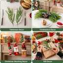 12 Bundles Artificial Norfolk Pine Branches, 18Inches Real Touch Pine Stems Christmas Greenery Stems with 8 Snowy Pinecone Stems for Christmas Home Dcor Vase DIY Crafts