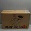 Stainless Steel Litter Box with Lid,Front Entry Top Exit Kitty LitterBox,Extra Large Enclosed Metal Cat Box with Litter Scoop & Litter Mat-Black