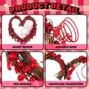 Gejoy Valentine Tree Topper XOXO Velvet Heart Tree Topper Rustic Valentines Treetop Red Heart Decorations Love Ornaments with Light String for Wedding Holiday Party Door Home Decor(Rattan)