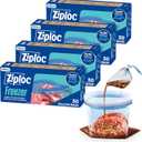 Ziploc Gallon Food Storage Freezer Bags, 120ct Total, Stand-Up Bottom, Easy to Fill, 30 Count, 4 Pack