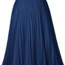 GRACE KARIN Women High Elastic Waist Pleated Chiffon Skirt Midi Swing A-line Skirts (Medium)
