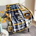Volleyball Blanket 50x60, Soft Flannel Fleece Throw for Girls & Teen Girls, Vintage Newspaper Heart Design, Cozy Bedroom/Dorm Decor, Cute Volleyball Gifts for Players, Teams & Moms