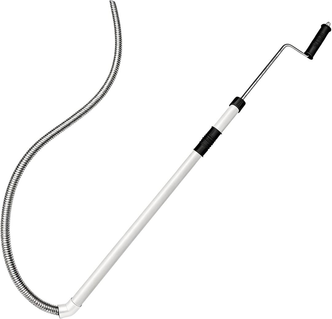 6 FT Toilet Auger, Heavy Duty Toilet Snake Drain Cleaner with Vinyl Guard