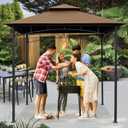 EasyLee 8'x5' Grill Gazebo Canopy Cover - Waterproof Replacement Top with T-Hook,Khaki