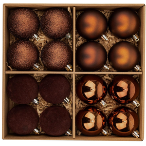 Christmas Ornaments Brown Balls Christmas Decorations Xmas Tree Shatterproof Champagne Velvet Ball Ornaments for Holiday Farmhouse Party Indoor Outdoor Rustic Vintage Decor 16 Pcs