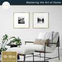 MCS Master & Co. Foundry Metal 18x18 Matted Picture Frame with 8x8 Photo Display, Brass Vertical & Horizontal Wall Hanging Frame for Photos & Artwork (2-Pack)